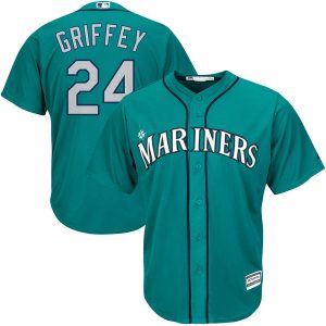 Seattle Mariners 24 Ken Griffey Jr. Majestic Green Alternate Cool Base mlb Jersey