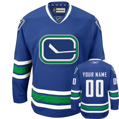 Canucks Third Personalized Authentic Blue NHL Jersey (S-3XL ...