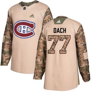 Adidas Canadiens #77 Kirby Dach Camo Authentic 2024 Veterans Day Stitched Youth NHL Jersey