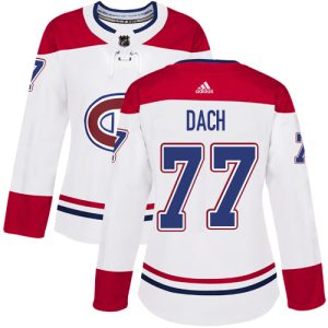 cheap Adidas Canadiens #77 Kirby Dach White Road Authentic Women's Stitched NHL Jersey