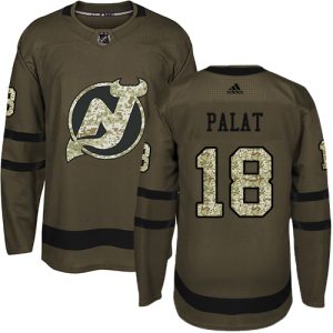 cheap Adidas Devils #18 Ondrej Palat Green Salute to Service Stitched NHL Jersey