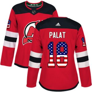 adidas devils #18 ondrej palat red home authentic usa flag women's stitched nhl wholesale jersey