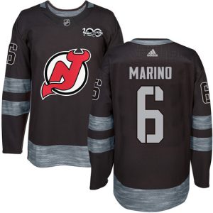 Adidas Devils #6 John Marino Black 1917- 2024 100th Anniversary Stitched NHL Jersey