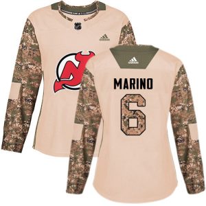 Adidas Devils #6 John Marino Camo Authentic 2024 Veterans Day Women's Stitched NHL Jersey