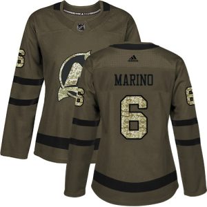 wholesale Adidas Devils #6 John Marino Green Salute to Service Women's Stitched NHL Jersey