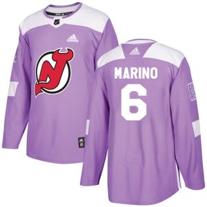 Adidas Devils #6 John Marino Purple Authentic Fights Cancer Stitched Youth NHL Jersey