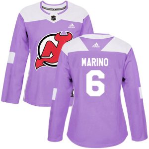 adidas devils #6 john marino purple authentic fights cancer women's stitched nhl cheap jersey