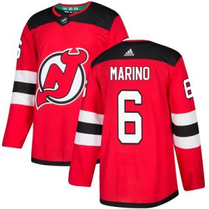 wholesale Adidas Devils #6 John Marino Red Home Authentic Stitched NHL Jersey