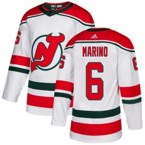 cheap Adidas Devils #6 John Marino White Alternate Authentic Stitched NHL Jersey