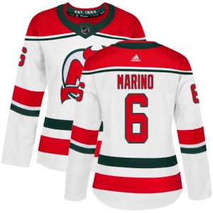 Adidas Devils #6 John Marino White Alternate Authentic Women's Stitched NHL Jersey