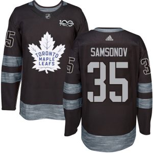 Adidas Maple Leafs #35 Ilya Samsonov Black 1917- 2024 100th Anniversary Stitched NHL Jersey