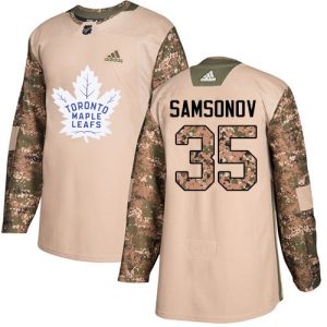 Adidas Maple Leafs #35 Ilya Samsonov Camo Authentic 2024 Veterans Day Stitched NHL Jersey