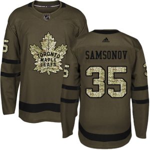 adidas maple leafs #35 ilya samsonov green salute to service stitched nhl wholesale jersey