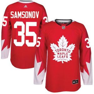 adidas maple leafs #35 ilya samsonov red team canada authentic stitched nhl cheap jersey