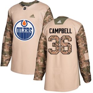 wholesale Adidas Oilers #36 Jack Campbell Camo Authentic 2024 Veterans Day Stitched NHL Jersey