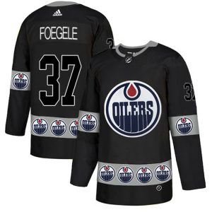 cheap Adidas Oilers #37 Warren Foegele Black Authentic Team Logo Fashion Stitched NHL Jersey