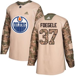 Adidas Oilers #37 Warren Foegele Camo Authentic 2024 Veterans Day Stitched NHL Jersey