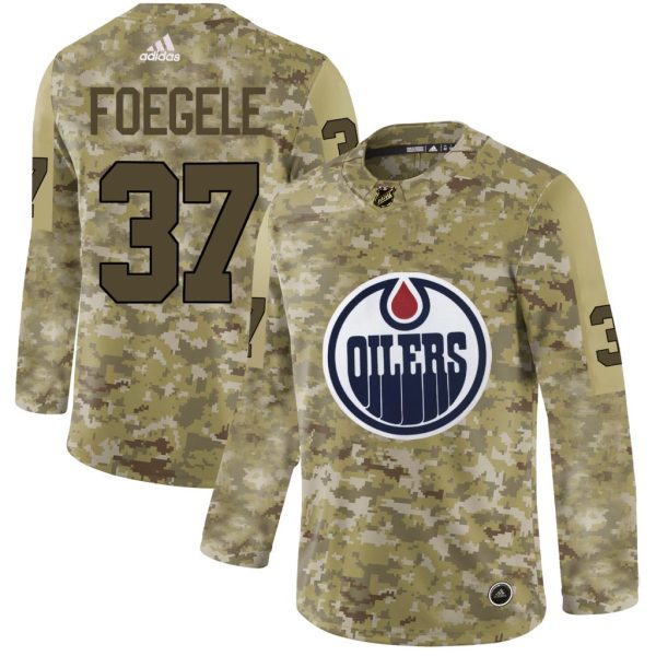 Adidas Oilers #37 Warren Foegele Camo Authentic Stitched NHL Jersey