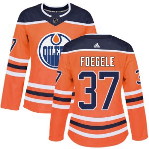 adidas oilers #37 warren foegele orange home authentic women's stitched nhl wholesale jersey