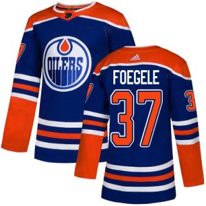 Adidas Oilers #37 Warren Foegele Royal Alternate Authentic Stitched NHL Jersey