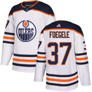 adidas oilers #37 warren foegele white road authentic stitched youth nhl wholesale jersey