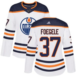 adidas oilers #37 warren foegele white road authentic women's stitched nhl cheap jersey