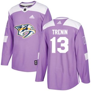 Adidas Predators #13 Yakov Trenin Purple Authentic Fights Cancer Stitched NHL Jersey