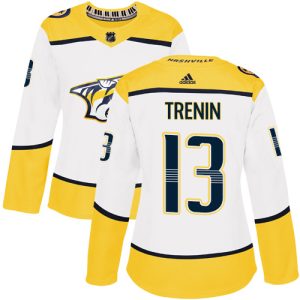 Adidas Predators #13 Yakov Trenin White Road Authentic Women's Stitched NHL Jersey