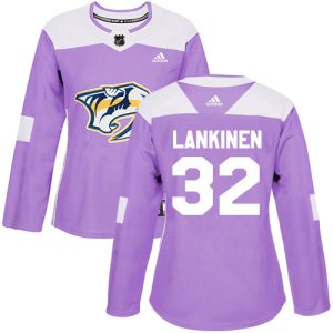 wholesale Adidas Predators #32 Kevin Lankinen Purple Authentic Fights Cancer Women's Stitched NHL Jersey