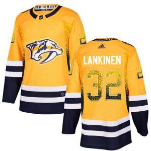 cheap Adidas Predators #32 Kevin Lankinen Yellow Home Authentic Drift Fashion Stitched NHL Jersey