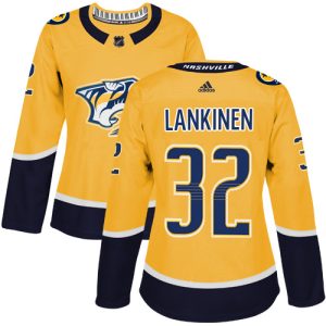 cheap Adidas Predators #32 Kevin Lankinen Yellow Home Authentic Women's Stitched NHL Jersey