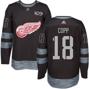 Adidas Red Wings #18 Andrew Copp Black 1917- 2024 100th Anniversary Stitched NHL Jersey