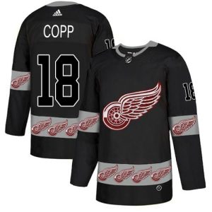 Adidas Red Wings #18 Andrew Copp Black Authentic Team Logo Fashion Stitched NHL Jersey