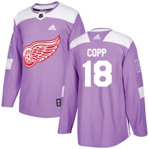 Adidas Red Wings #18 Andrew Copp Purple Authentic Fights Cancer Stitched Youth NHL Jersey