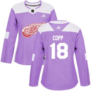 Adidas Red Wings #18 Andrew Copp Purple Authentic Fights Cancer Women's Stitched NHL Jersey