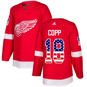 Adidas Red Wings #18 Andrew Copp Red Home Authentic USA Flag Stitched Youth NHL Jersey