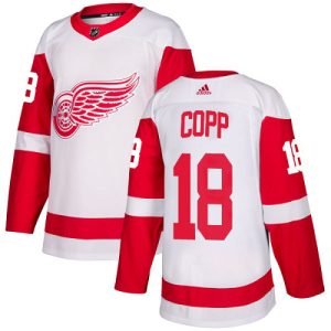 Adidas Red Wings #18 Andrew Copp White Road Authentic Stitched Youth NHL Jersey