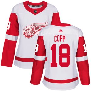 cheap Adidas Red Wings #18 Andrew Copp White Road Authentic Women's Stitched NHL Jersey