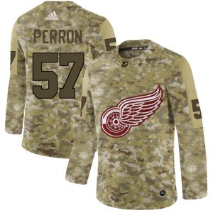 cheap Adidas Red Wings #57 David Perron Camo Authentic Stitched NHL Jersey