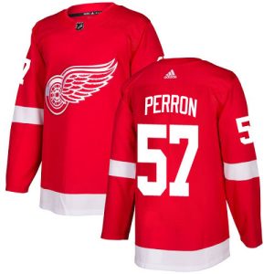 cheap Adidas Red Wings #57 David Perron Red Home Authentic Stitched Youth NHL Jersey