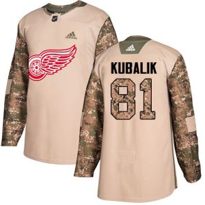 wholesale Adidas Red Wings #81 Dominik Kubalik Camo Authentic 2024 Veterans Day Stitched NHL Jersey