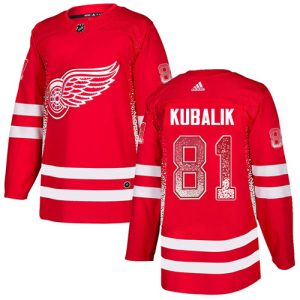 Adidas Red Wings #81 Dominik Kubalik Red Home Authentic Drift Fashion Stitched NHL Jersey