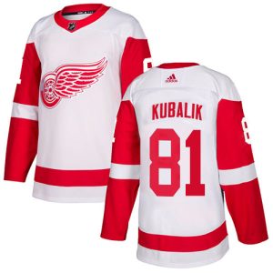 Adidas Red Wings #81 Dominik Kubalik White Road Authentic Stitched NHL Jersey