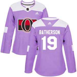 cheap Adidas Senators #19 Drake Batherson Purple Authentic Fights Cancer Women's Stitched NHL Jersey