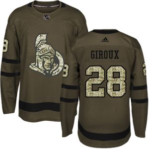 Adidas Senators #28 Claude Giroux Green Salute to Service Stitched Youth NHL Jersey