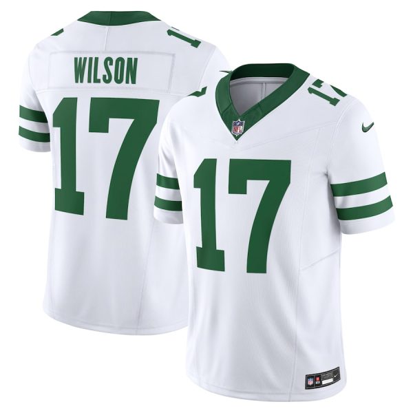 wholesale New York Jets #17 Garrett Wilson Men's White Legacy Vapor F.U.S.E. Limited Jersey