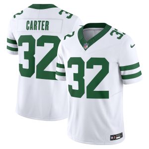 wholesale New York Jets #32 Michael Carter Men's White Legacy Vapor F.U.S.E. Limited Jersey