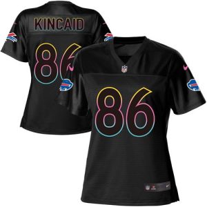 Bills #86 Dalton Kincaid Black Women's NFL Fashion Game Jersey