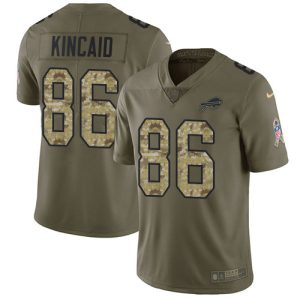 Bills #86 Dalton Kincaid Olive/Camo Men's Stitched NFL Limited 2024 Salute To Service Jersey