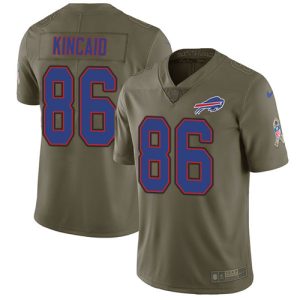 Bills #86 Dalton Kincaid Olive Youth Stitched NFL Limited 2024 Salute To Service Jersey